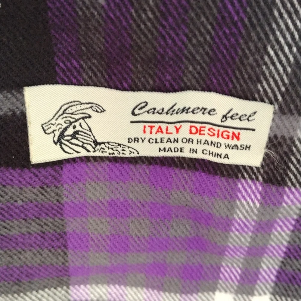 Cashmere Feel Plaid Italy Design Scarf
